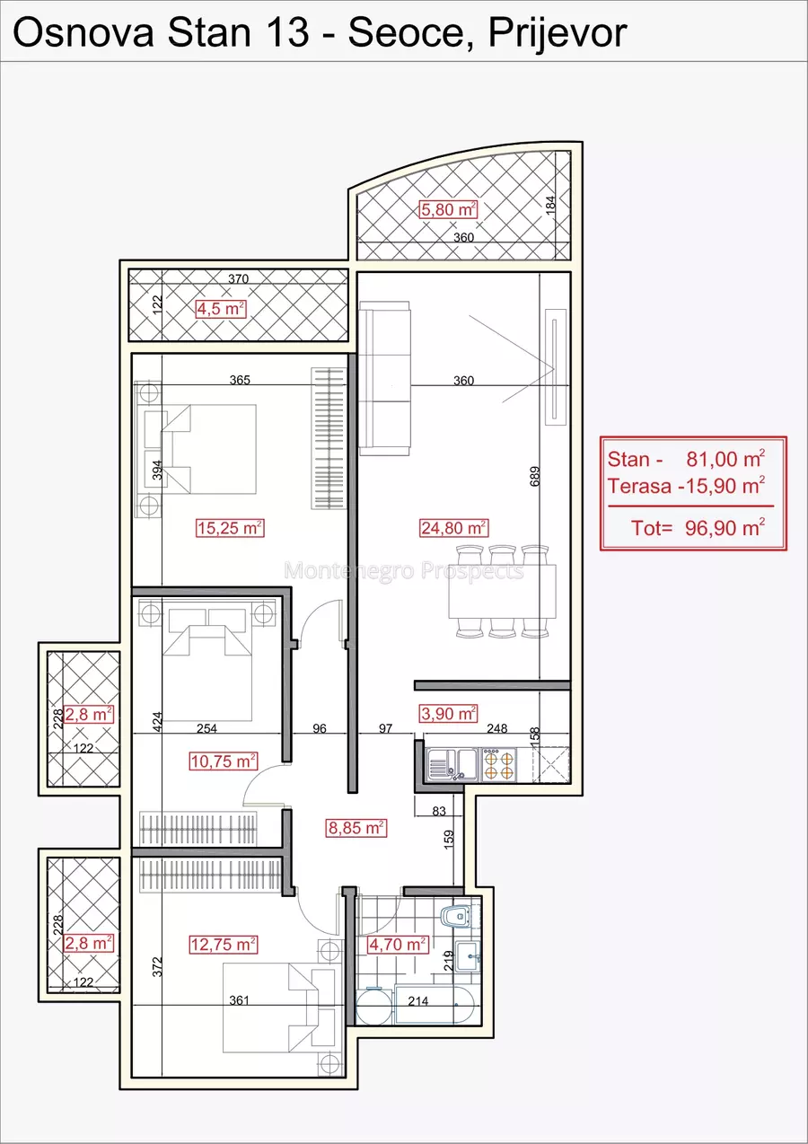 Spacious three bedroom apartmen 13785 13